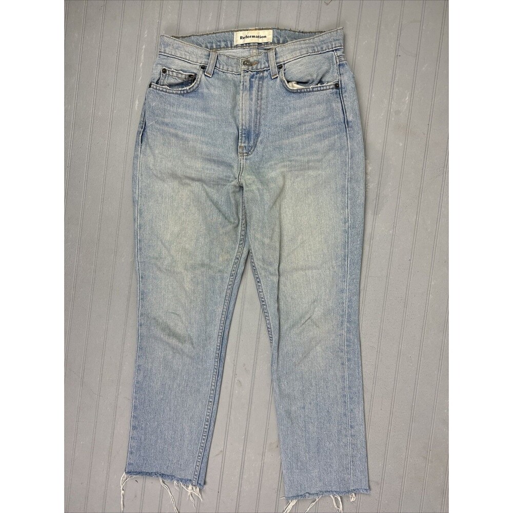 Reformation Size 25 Womens Jeans Julie High Crop Raw Hem Light Wash